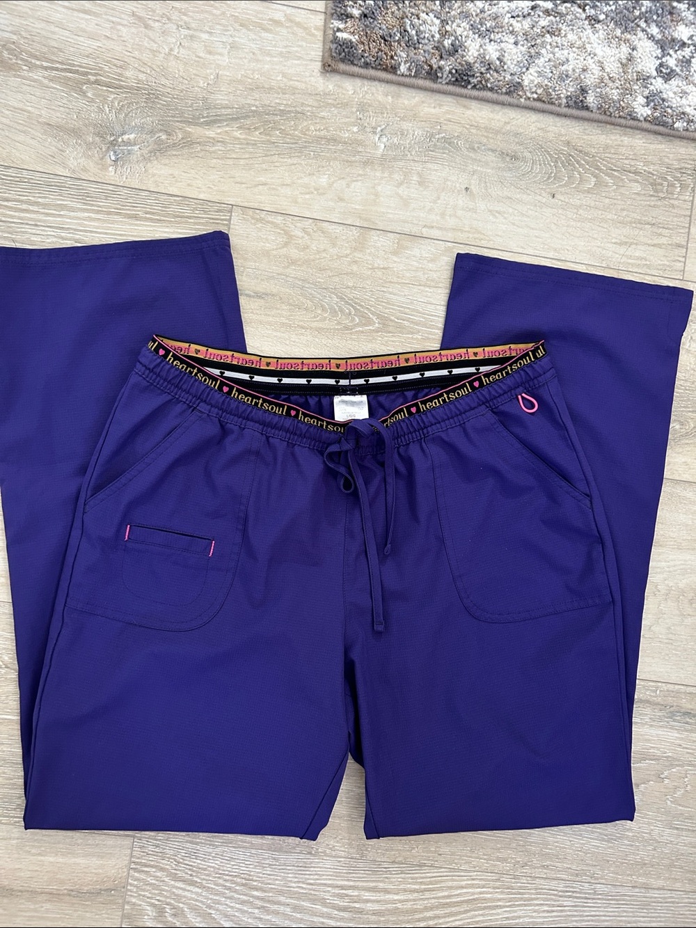 Purple and Light Gray Scrub Pants Bundle Size Large - Picture 2 of 7